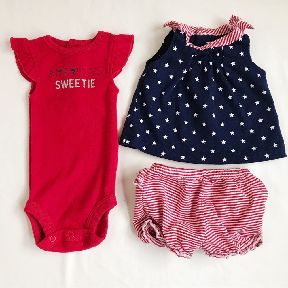 CARTERS America Sweetie Baby Outfit Shirt & Shorts